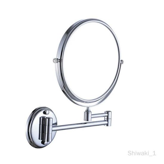 Salle De Bains Toilette Chambre Grossissement 3X Rotatif Pliant Double Face Miroir De Maquillage Mural Miroir De Maquillage Rond En Laiton Rotatif A 360 81239727