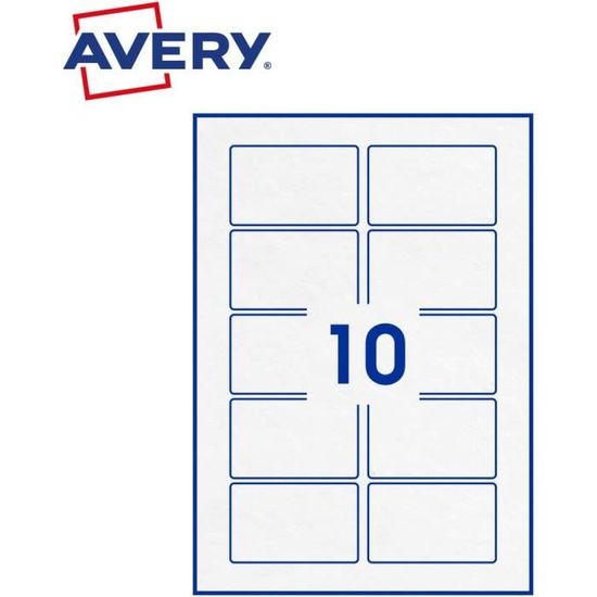 Stock Bureau - AVERY ZWECKFORM Boîte de 100 étiquettes laser pour dos de classeur 192X61 L4761-25