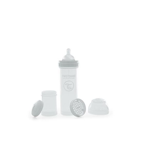 Biberon anti-colique Twistshake - 330 ml - Sans BPA - 4+ mois - Blanc