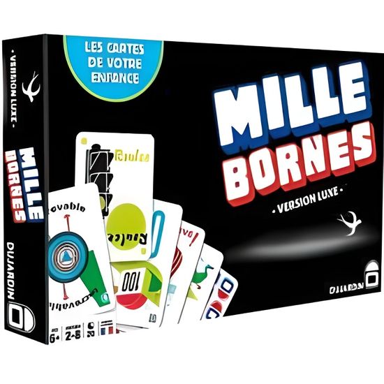 1000 Bornes version Luxe 2-8 joueurs - Mille bornes - Jeu de societe Classique Famille - Fabrique en France