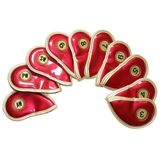 Lot De 10 Housse De Protection Pour Têtes De Clubs De Golf Hybrides - Néoprène Imperméable (Noir/Orange)