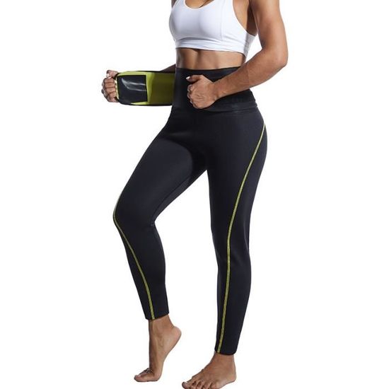 Pantalon de Sudation femme taille haute gainant pour corps transpiration sport fitness grande taille Bleu Cdiscount Sport