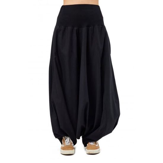 Sarouel femme grande taille Sway Fantazia FZ3720 Noir Coupe large Taille haute Noir Cdiscount Pret a Porter