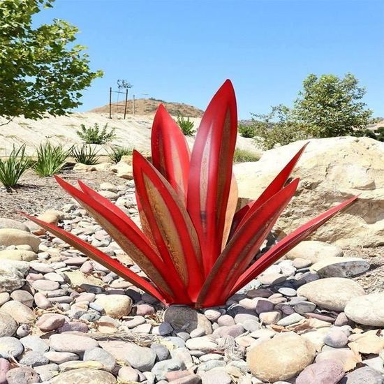 Art de cour d'agave en métal, statue de sculpture de jardin rustique tequila, plantes d'agave en