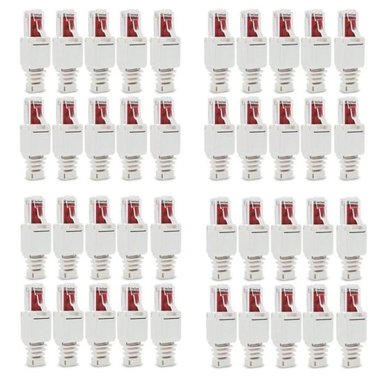 Lot De 10 Connecteurs RJ45 Sans Outil CAT6 étanches - Compatible AWG24-26, Débit 1 Gbit/s