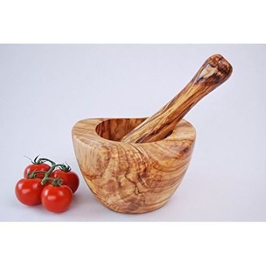 Mortier Et Pilon En Bois D'olivier 15 Cm