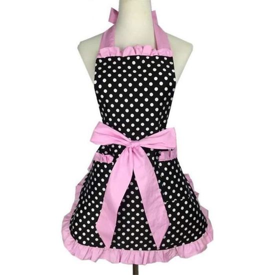 Joli Chu00e9ri Ru00e9tro Tablier Cuisine Artisanat U00e0 Pois Coton Cuisiniu00e8re Vintage Tablier Robe Avec Poche Pour Femme Cuisson Chef Serveurs