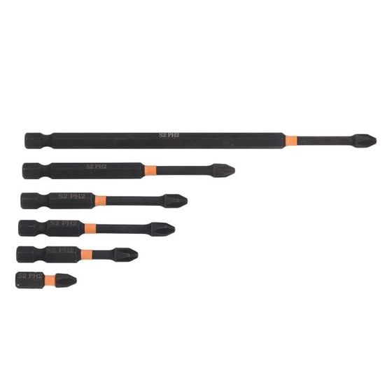 Lot De 6 Embouts De Tournevis Magnétiques Pour électricien - 110 Mm, Cruciformes Et Fendus, étui De Rangement