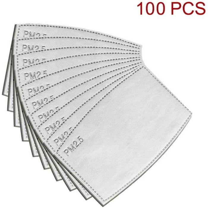 100 filtres à charbon actif PCS PM2.5