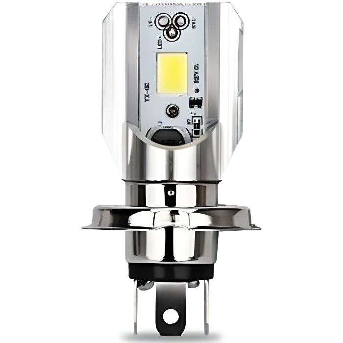 Ampoule LED H4 pour scooter moto 6000K Feux de Croisement et Plein phare 12V