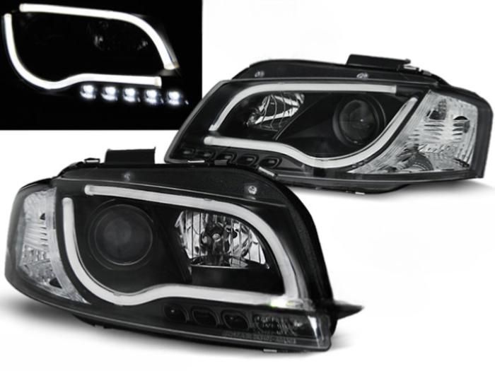 Paire de feux phares Audi A3 8P 03-08 Daylight DRL LTI led noir