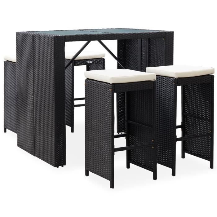 Moderne- Set de 1 Table + 4 Tabourets Table Mange-Debout Table Haute Cuisine Mobilier de bar d'extérieur - Ensemble ®OJRFON®