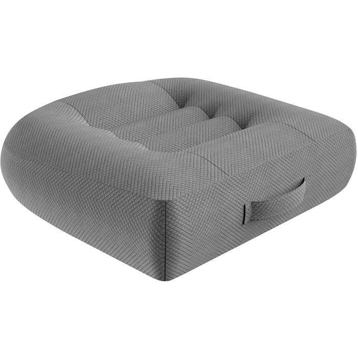 Rehausseur de siège auto - Coussin de siège 40 x 40 cm - Augmente la visibilité pendant la conduite Gris