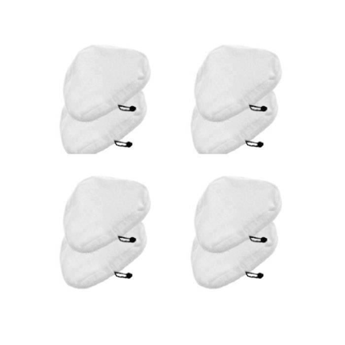 Lot de 8 serpillères de rechange pour nettoyeur vapeur triangulaire Ep44916