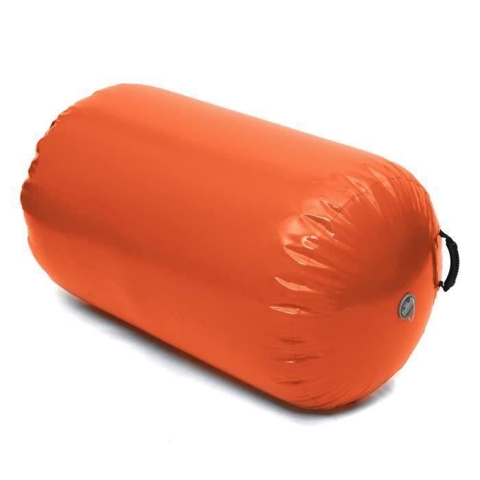 TEMPSA Tapis Gonflable Rouleau Gymnastique Yoga PVC 100x85cm ORANGE