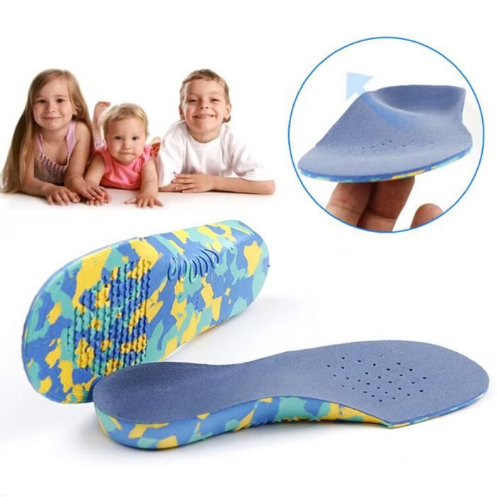 1 paire enfants enfants EVA semelles orthopédiques pour chaussures soins des pieds produit de Massage plat pied arc sout SD3361