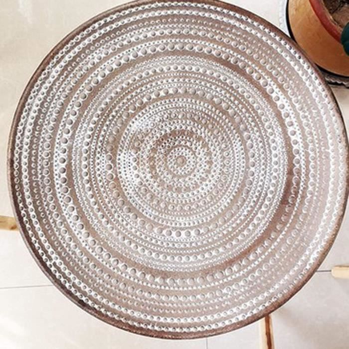 TABLE D'APPOINT - TABLE DE COMPLEMENT - GUERIDON HUIJU Table Basse Ronde Marocaine, Plantes en Pot de Style Nordique rétr389