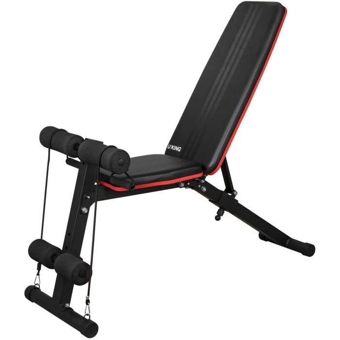 BANC DE MUSCULATION UKing Banc de Musculation Pliable, Banc Musculation Multifonction Supportant Une Charge Maximale de 400 kg,790