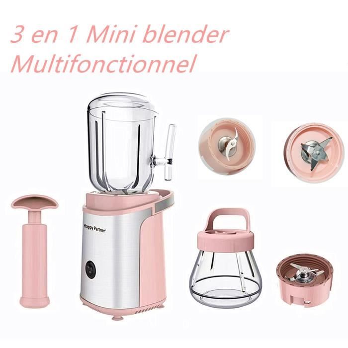 Blender + hachoir Mixeur Multifonction 3-en-1 pour Extraction de jus, viande hachée, broyage à sec, brassage, préparation de milksha
