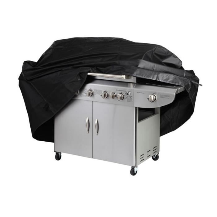 Housse Barbecue 150*100*125CM Housse Bâche de Protection BBQ Imperméable Tissu 190T résistant aux poussières et soleil