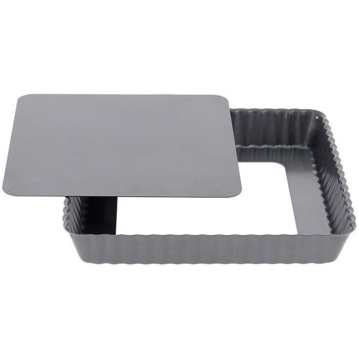 MOULE A TARTE CARREE CANNELE FOND DEMONTABLE 18 CM - DE BUYER