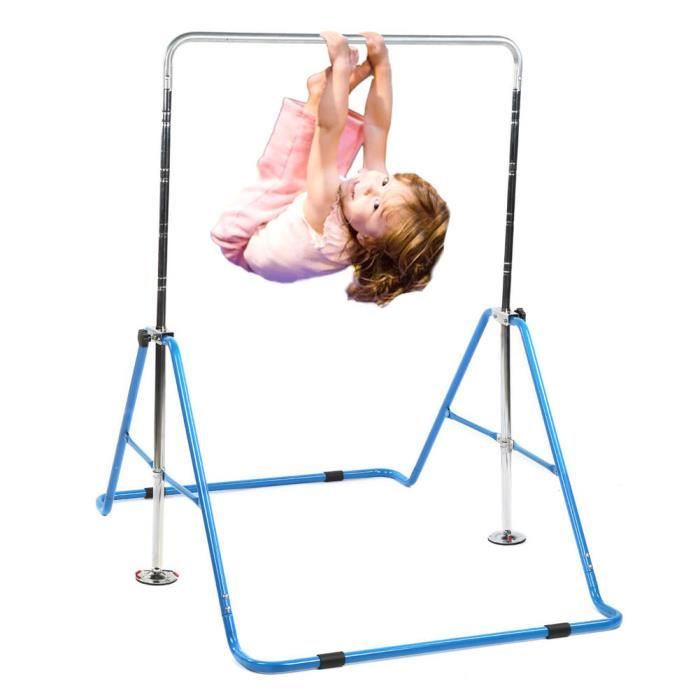 Viesurchoix© Barre de Gymnastique en Kids Horizontal Bars Adjustable Height de 91 à 135CM Gymnastics Training Bar Foldable Home Gym