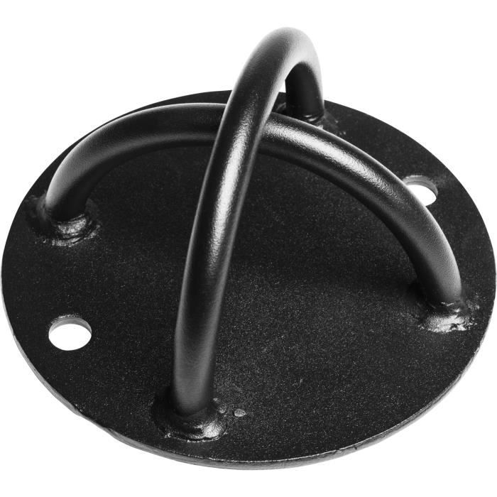Gorilla Sports - Crochet de suspension noir fixation murale ou plafond pour accessoires de Fitness, suspension trainer, corde
