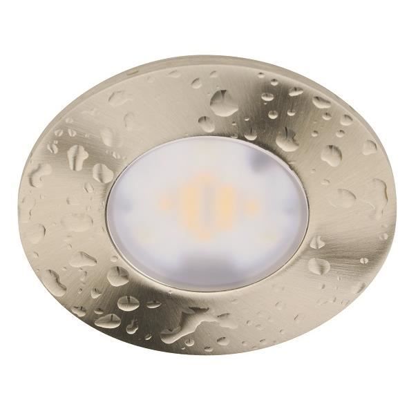 spot encastré LED nickel brossé 8w 345 Lumens, 3000 kelvin +RGB 768 Couleurs+variation puissance IP65 av télécommande