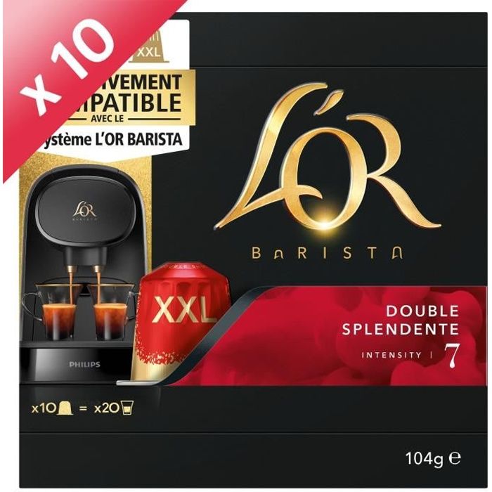 L'Or Barista Café - 50 Capsules Splendente Intensité 7 - Compatibles L'Or Barista - Lot de 5 x 10