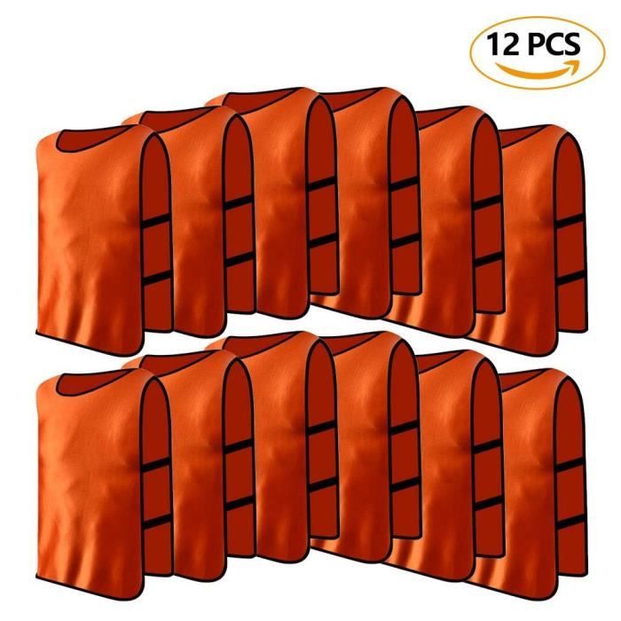 12pcs football mêlée Mesh Bibs,Chasuble d'entraînement,dossards d'entraînement