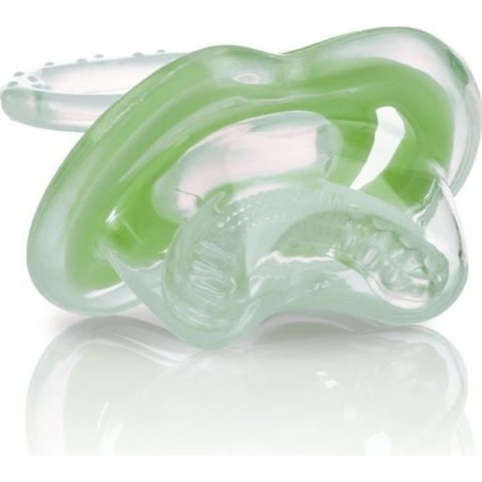 NUBY Sucette Anneau de Dentition Silicone Vert + 0mois