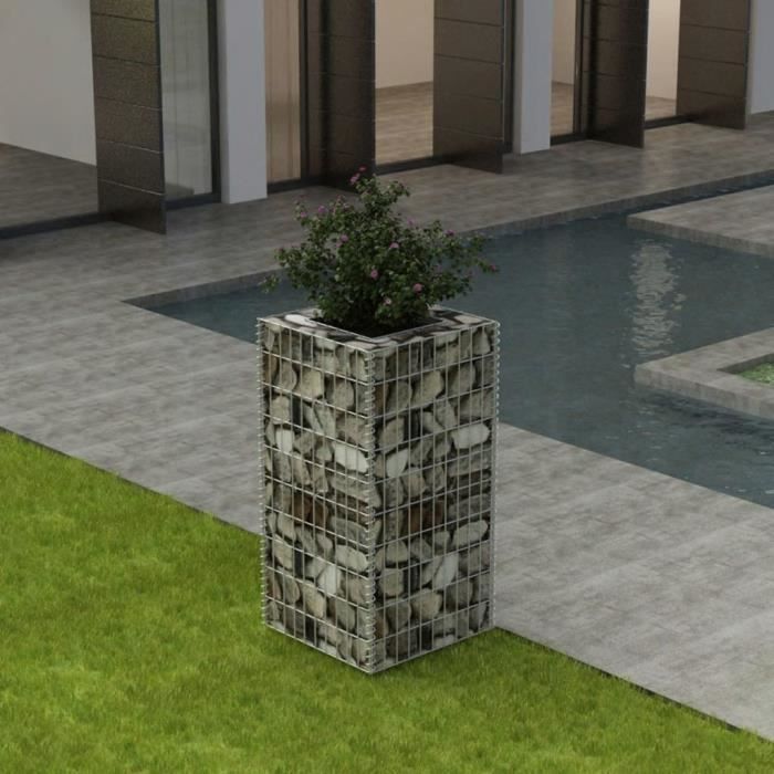 Magnifique Economique Haute qualité Luxueux Jardinière à gabion Acier 50 x 50 x 100 cm