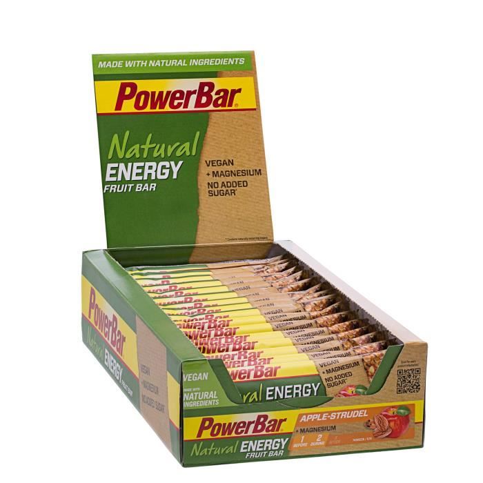 POWERBARLot de 24 barres Natural Energy Fruit et Nut - Strudel aux Pommes - 40 g