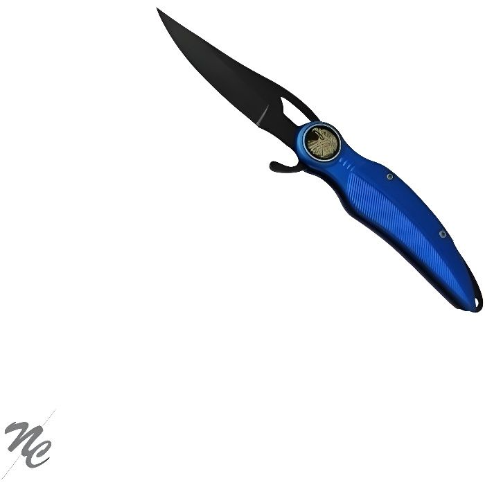 PRADEL EXCELLENCE Couteau de poche Plume - Bleu électrique - Avec tête d'aigle