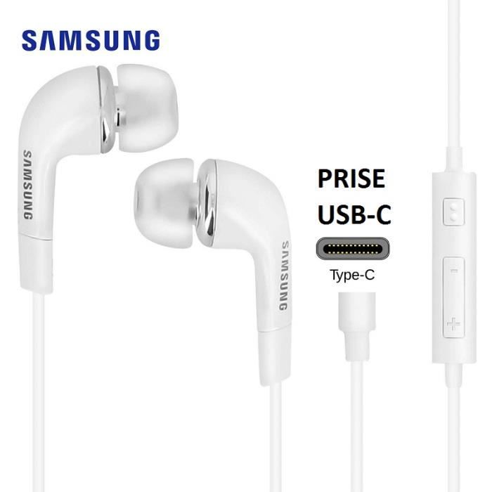 Kit Pieton Main Libre Casque Ecouteurs Original Samsung Prise USB-C Pour Galaxy A8s (SM-G8870)