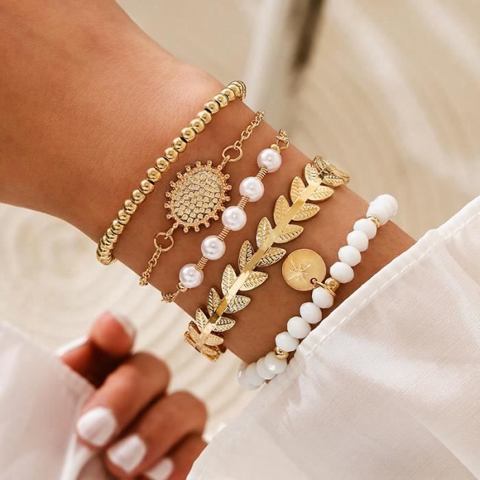 SHOP-STORY - SELENA BRACELET : Ensemble de 5 Bracelets Bohème Chic