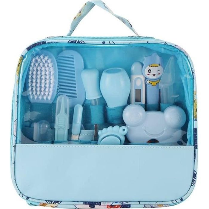 Trousse de soin pour bébé - 13 Accessoires hygiène et soin -bleu