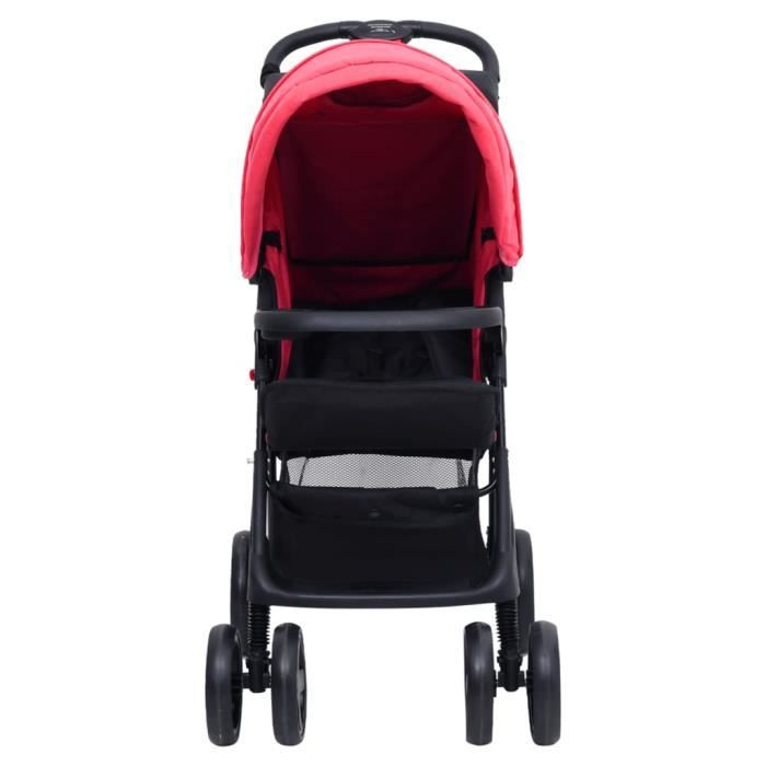 FHE - Transport de bébés - Poussette pour bébé 2-en-1 Rouge et noir Acier - DX0029
