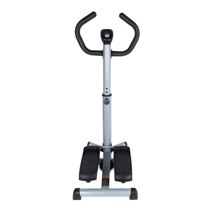 Zerone Stepper d'escalier avec Guidon Machine de Stepper d'escalier Pliable avec Guidon pour Exercer Corps (Gris Noir)