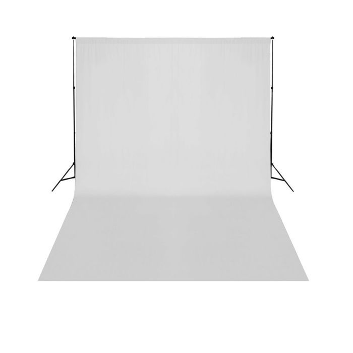 Kit Support De Fond Photo Télescopique + Toile Blanche 3x5m - Hauteur Max 2.1m, Largeur 1.55-3m - Idéal Pour Studio Photo Ou Vidéo