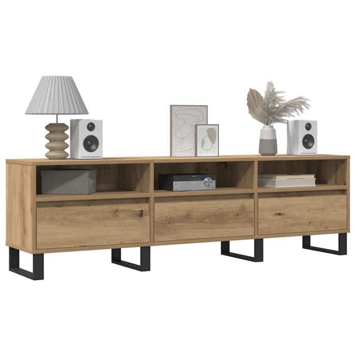 vidaXL Meuble TV chêne artisanal 150x30x445 cm bois dingénierie 857194