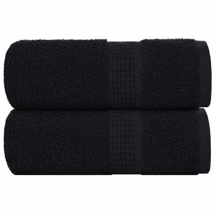 Meilleurs prix pour vidaXL Serviettes dinvité 2 pcs noir 30x50 cm 360 g/m² 100% coton serviette serviette de visage ensemble de serviettes 136947