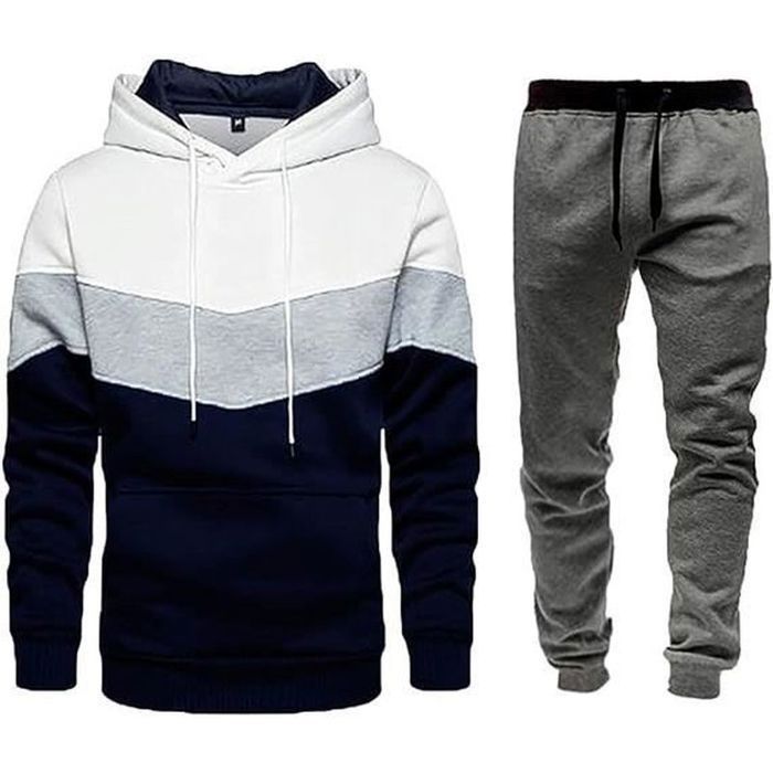 Survêtement D'Hiver Homme 2 Pièces - Ensemble Sweat à Capuche Et Pantalon De Jogging Chaud Et Confortable