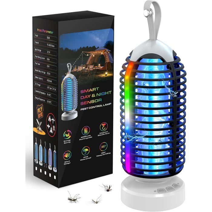 Lampe Anti-moustique 2 En 1 Portable Rechargeable USB IPX5 étanche - Neuf