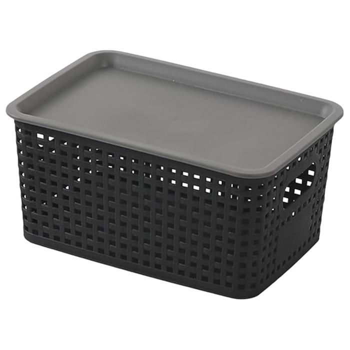 Boîtes de rangement portables empilables paniers tressés avec couvercles ustensiles de cuisine boîtes de rangement dappartement