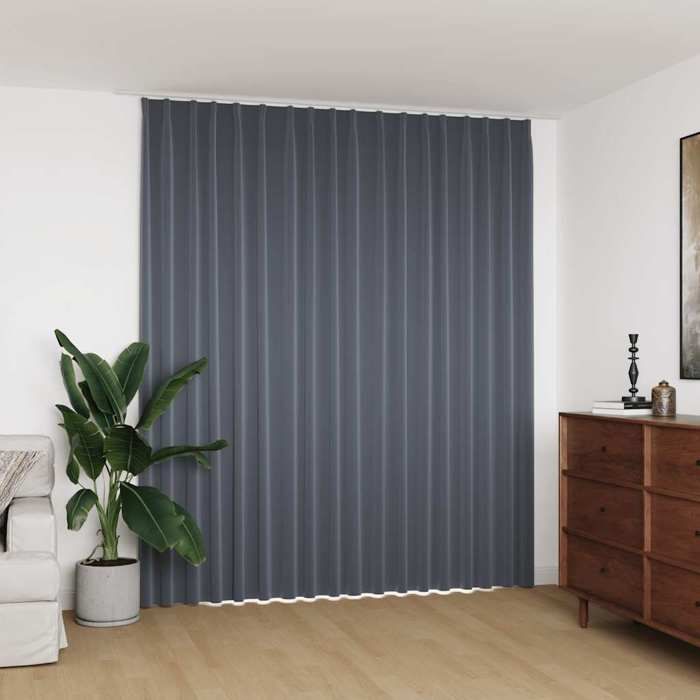 Rideau occultant - vidaXL - Gris - 290x245 cm - Crochets métalliques