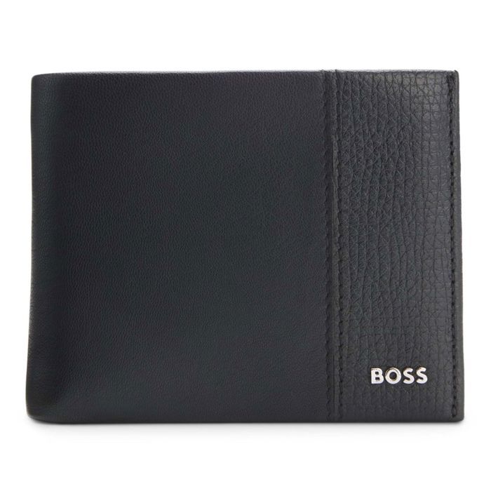 BOSS Porte-monnaie noir en cuir pour homme - New Crosstown Wallet