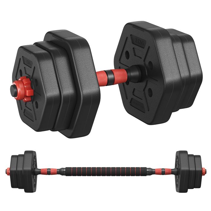 Set dhaltères - Hexagonales - 10 kg - Antidérapant - Polyvalent - Noir dencre