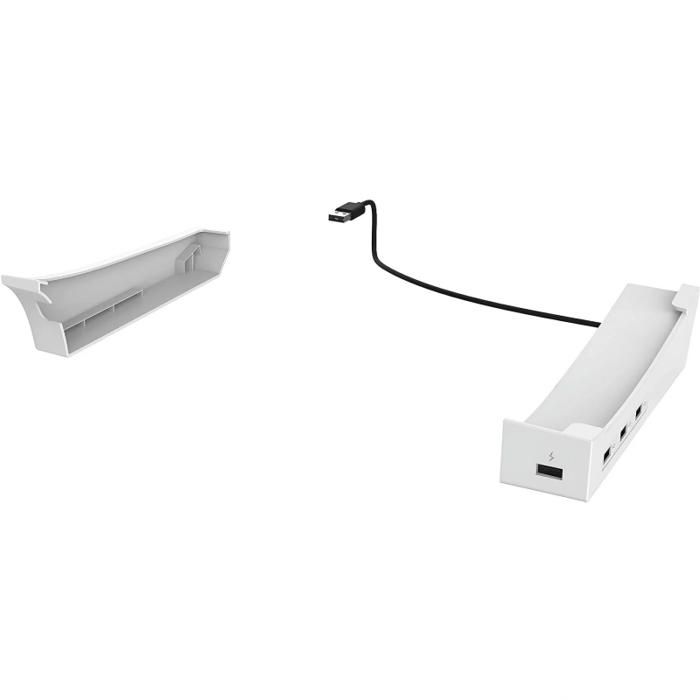 Support pour console PS5 Slim 4 ports USB recharge rapide ventilation pour dissipation de la chaleur blanc