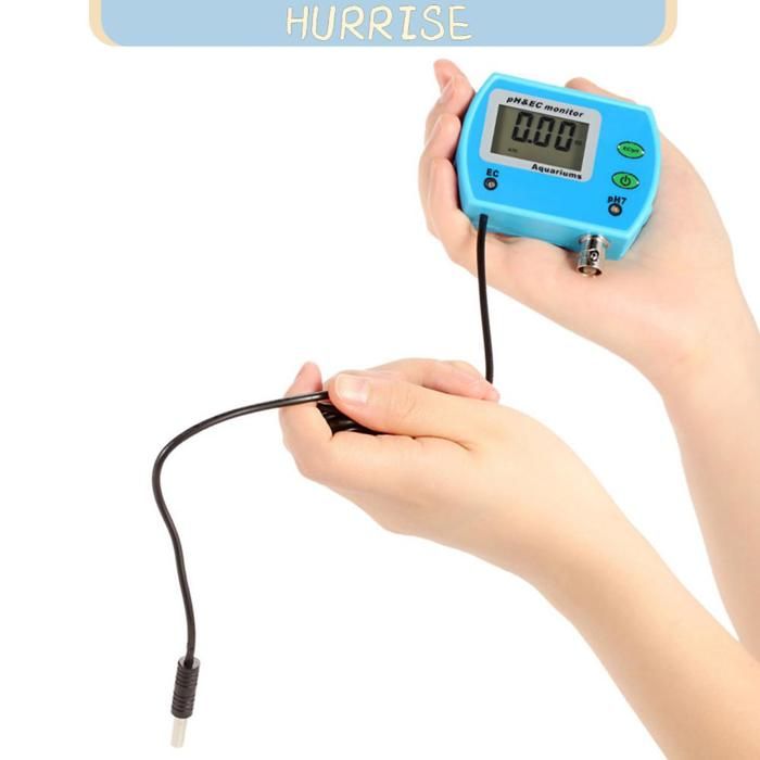 Tbest pH/EC mètre Mini testeur professionnel de qualité de leau 2 en 1 moniteur multi-paramètres jardin controle Prise UE noire
